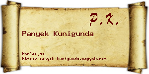Panyek Kunigunda névjegykártya